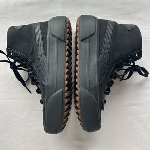 Puma Black High-Top Sneakers with Brown Soles,  women’s size 8